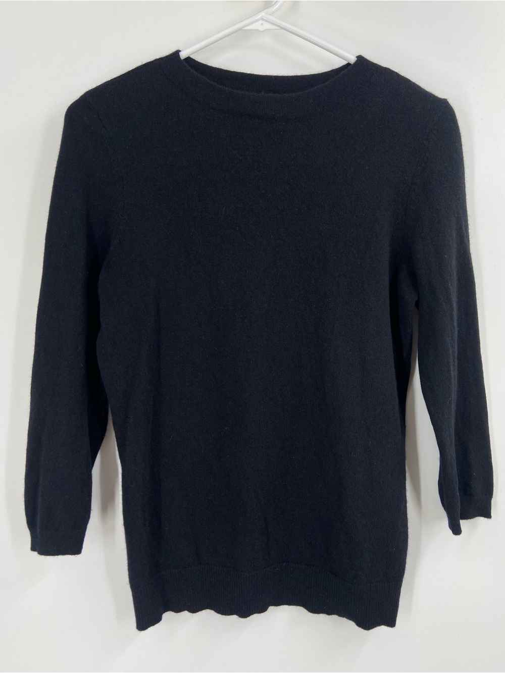 Talbots 100% Cashmere Black 3/4 Sleeve Sweater Medium